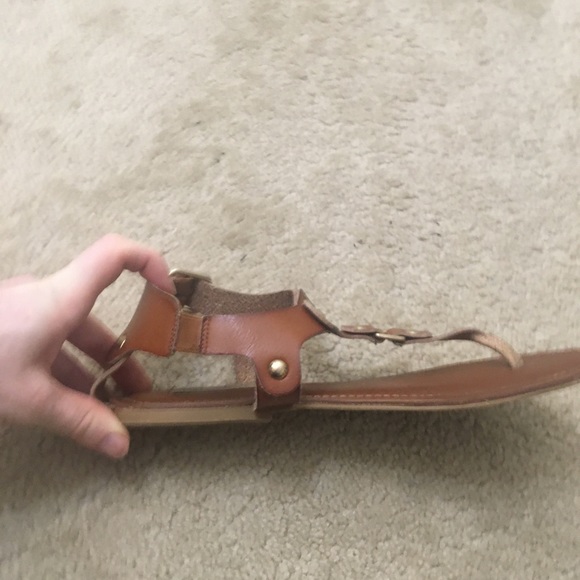 Steve Madden Girl Sushi Thong Sandals Faux Leather Ankle Strap Studded Size 9M - Picture 4 of 11